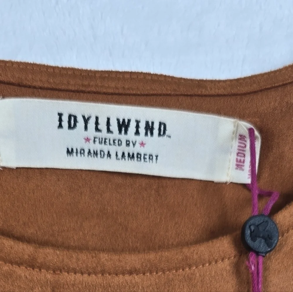 Idyllwind Garland Hippie Studded Fringe Faux Suede Sleeveless Mini Dress Sz.M - Picture 13 of 16